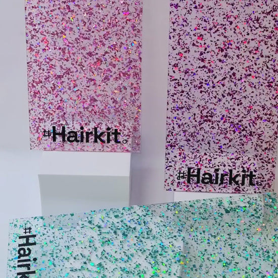 Video of Hashtaghairkit Glitter balayage boards with Holographic flecks