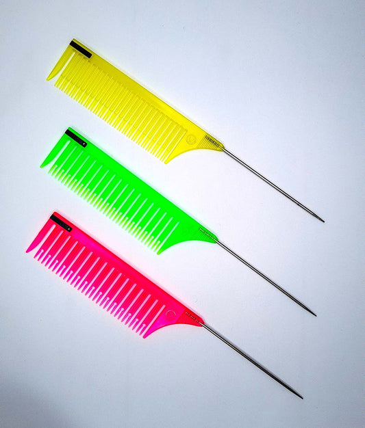 Hashtaghairkit fluorescent pink green and yellow highlight combs